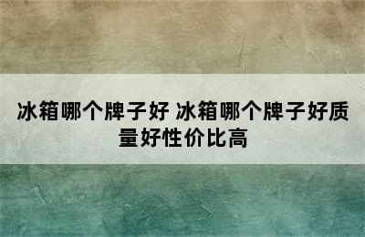 冰箱哪个牌子好 冰箱哪个牌子好质量好性价比高